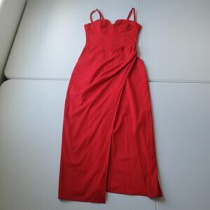 Reformation | Dresses | Reformation Hot Pink Silk Dress With Slit And  Square Neck | Poshmark
